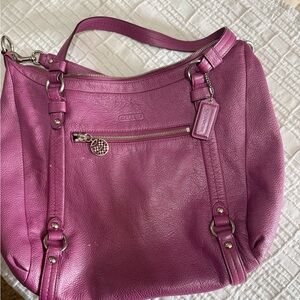 Coach Fuchsia Leather Shoulder Bag